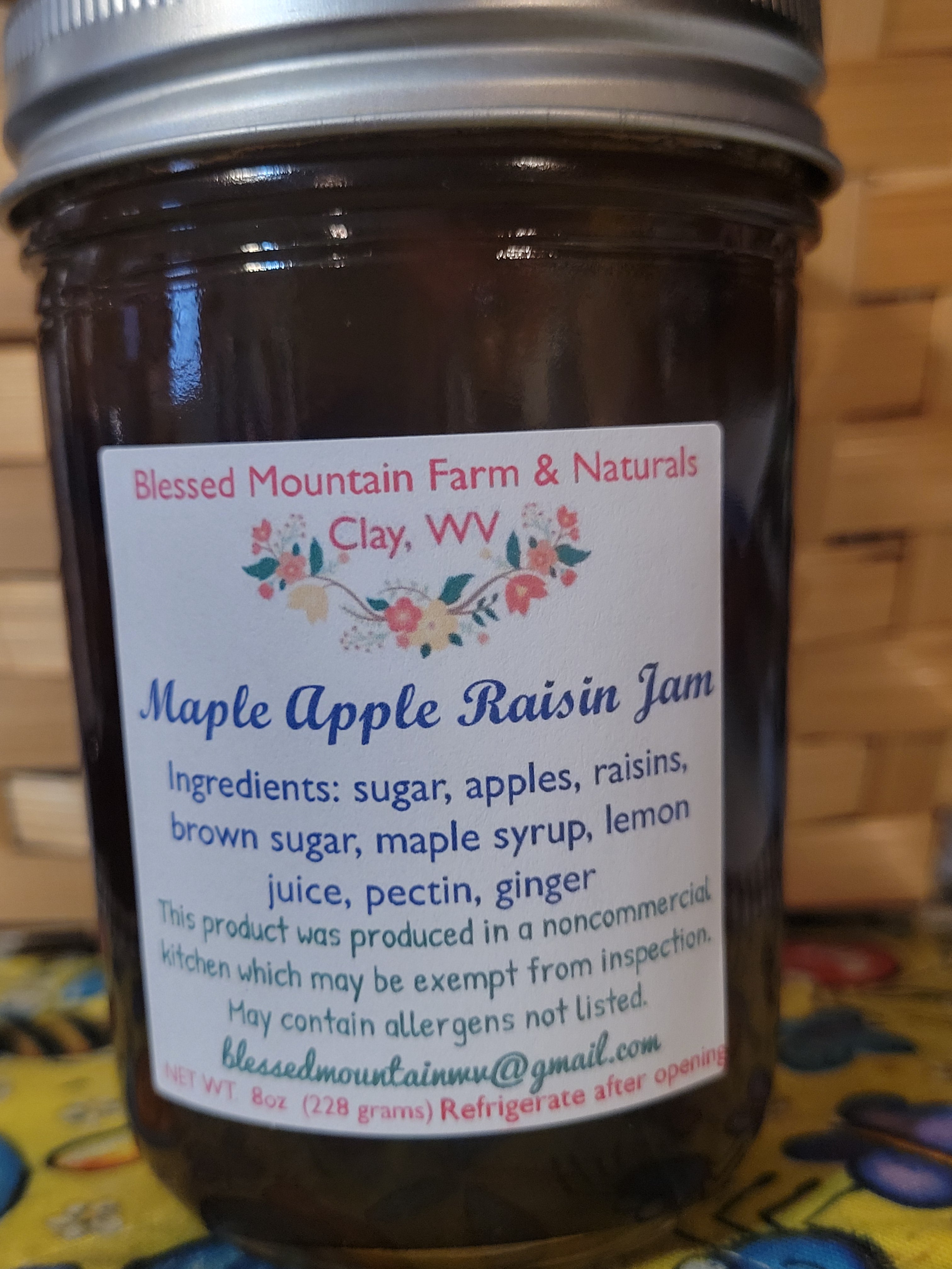 Maple Apple Raisin Jam Blessed Mountain Farm & Naturals