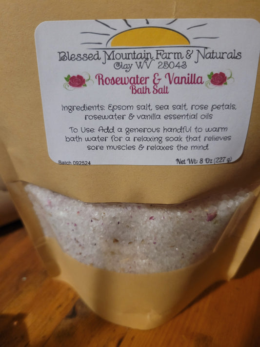 Rosewater & Vanilla Bath Salt